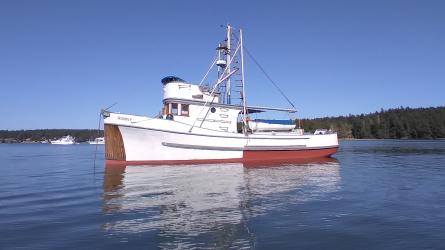 Classic 44' Tacoma Boatworks Trawler 1948, in water