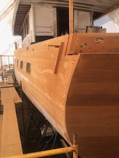 Howard Hughes’ personal yacht. 71', built to Trumpy’s exacting standards in 1939, stern port side view